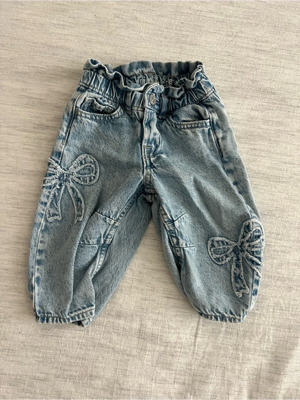 Gap Toddler Girls' Light Blue Denim Bow Horseshoe Jeans